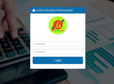 Tampilan Login Aplikasi Penggajian