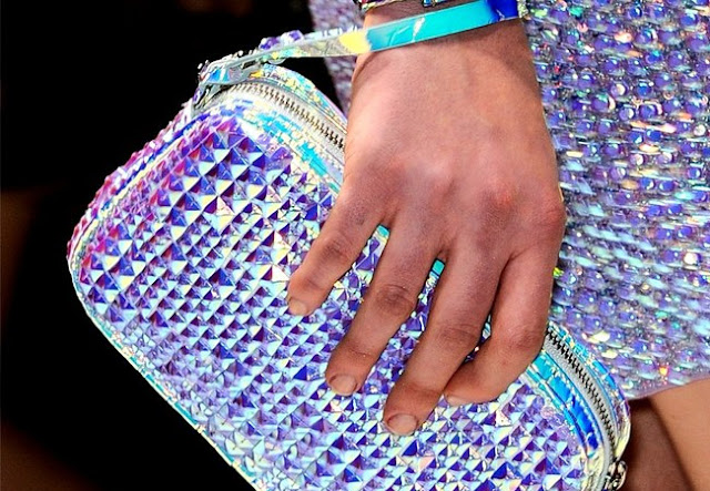 blumarine spring 2013 hologram clutch, hologram bag