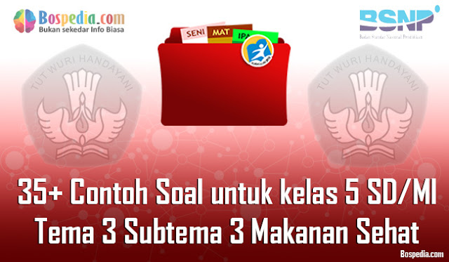 35+ Contoh Soal untuk kelas 5 SD/MI Tema 3 Subtema 3 Makanan Sehat