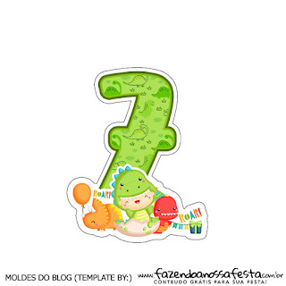 Dinosaur Baby: Free Printable Cake Toppers and Decoration.