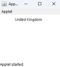 appletviewer command shows simple message in a window