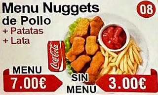 MENU NUGGETS DE POLLO CON PATATAS