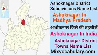 Ashoknagar blocks list