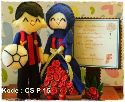 KADO WISUDA HADIAH ANIMASI UNIK BONEKA COUPLE JUAL FLANEL 