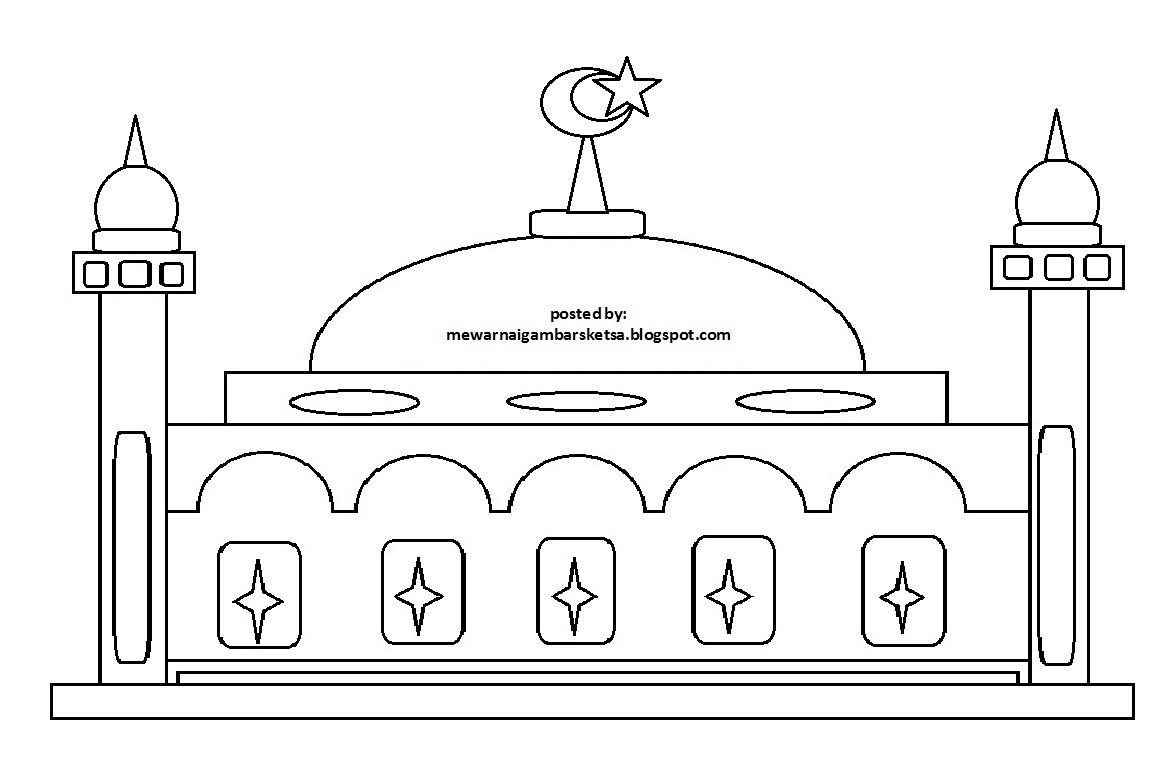 Contoh Gambar Gambar Mewarnai Rumah Ibadah KataUcap