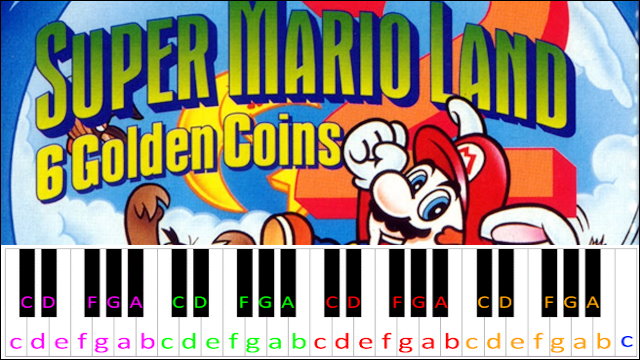 Six Golden Coins (Super Mario Land 2) Piano / Keyboard Easy Letter Notes for Beginners