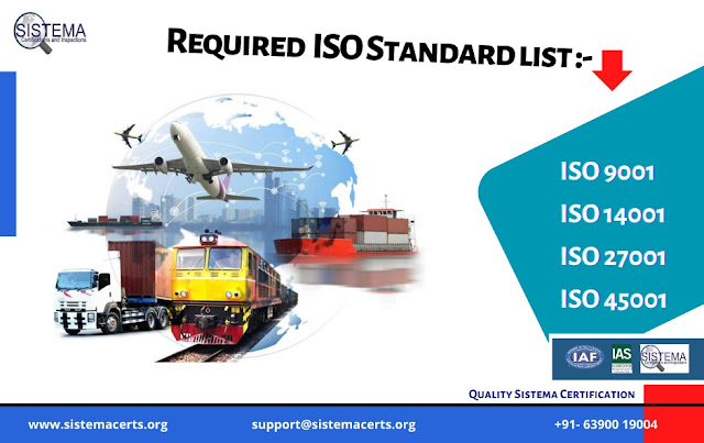 ISO Certification for TRANSPORT AND LOGISTIC