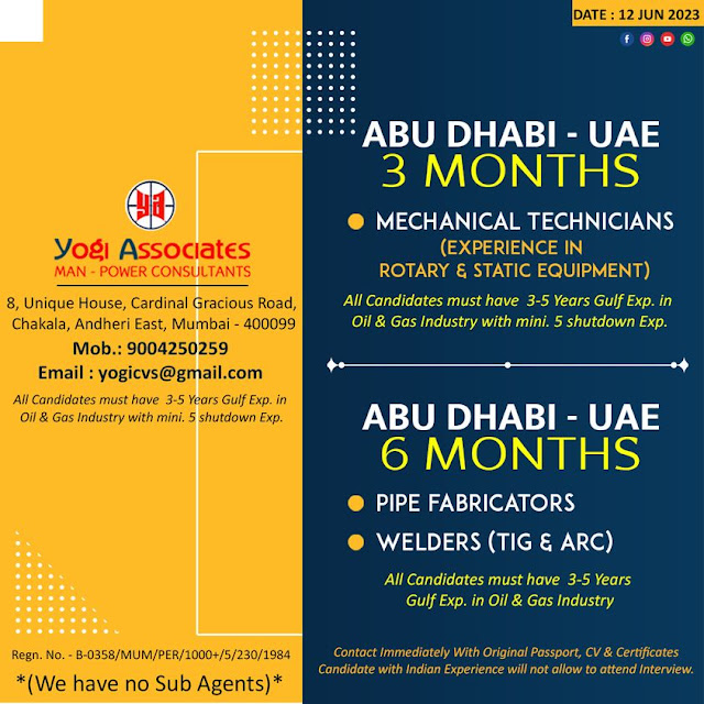 Urgent Opening for Short Term Jobs in Abu Dhabi- UAE