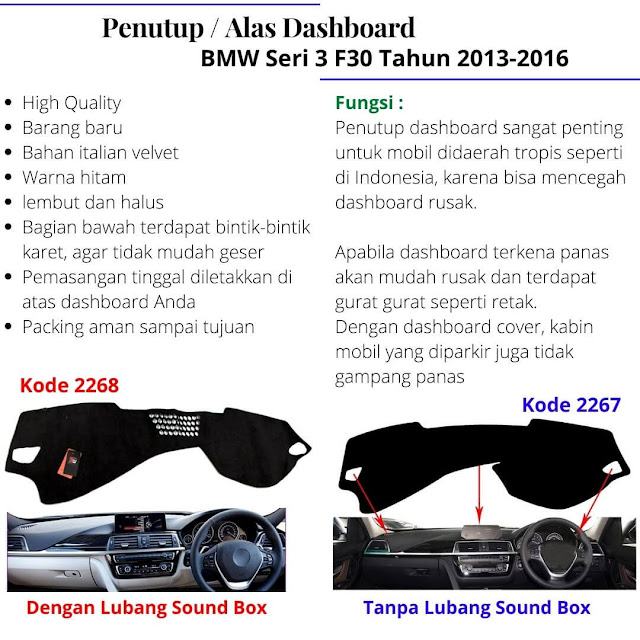 Cover / Penutup Dashboard BMW F30