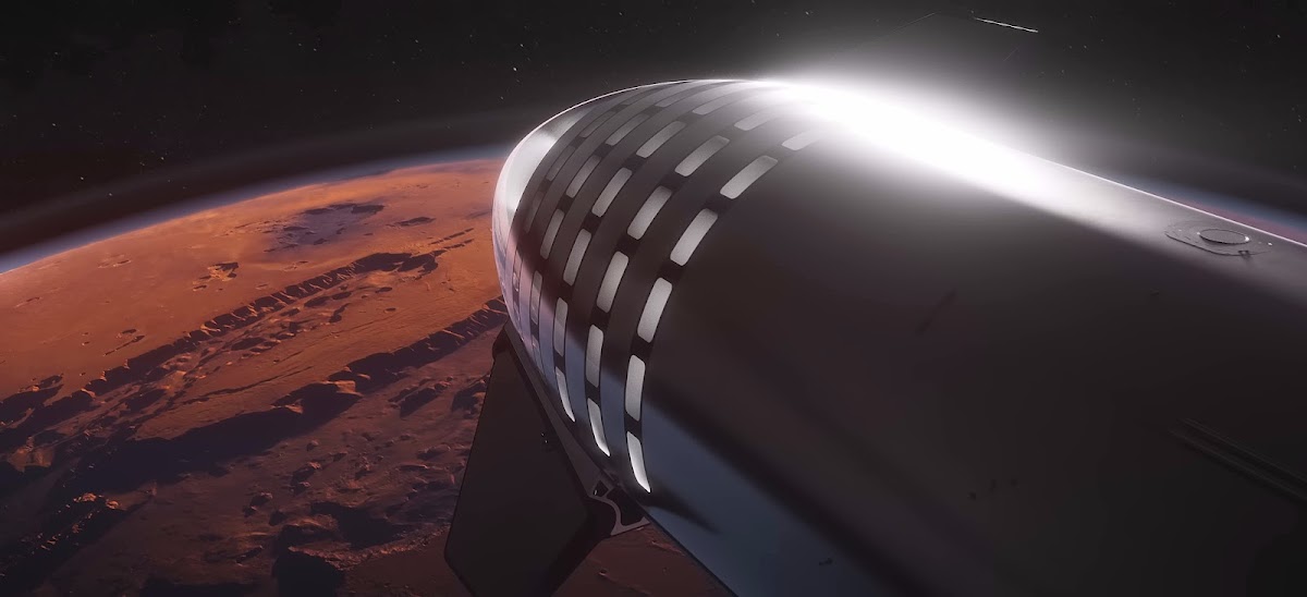 SpaceX Starship orbiting Mars from Elon Musk's Starship update 2022