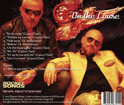 PHOENIX RISING - On The Loose (2013) back cover