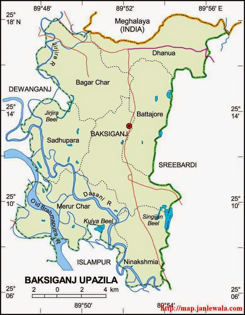 baksiganj upazila map of bangladesh