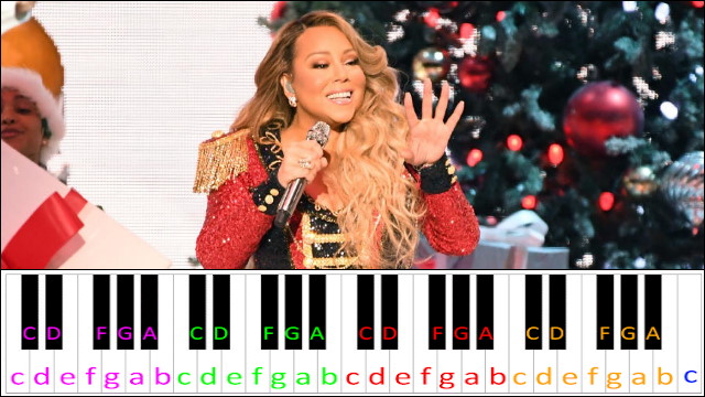 All I Want For Christmas Is You by Mariah Carey (Hard Version) Piano / Keyboard Easy Letter Notes for Beginners