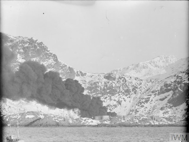 4 March 1941 worldwartwo.filminspector.com Lofoten Islands Operation Claymore burning fish oil factory