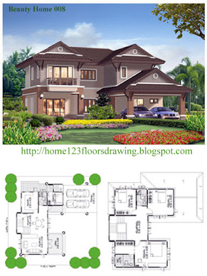 Beautiful House Plans on Beautiful Home Plans House Drawings 1 2 3 Floors And Landscape