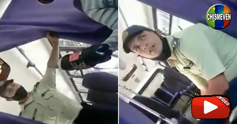 Policía de Caracas extorsionando a un chofer de autobuses