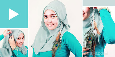 Gambar Cara Memakai Hijab Jilbab Model Terbaru Simpel Modern Gaya Kontemporer