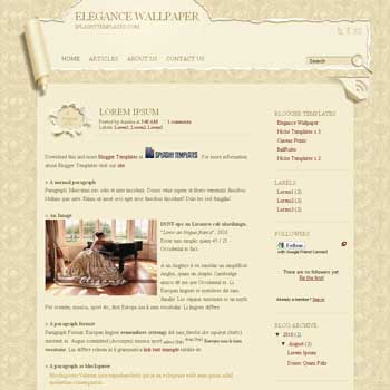 free blogger template Elegance Wallpaper with 2 column blogger template