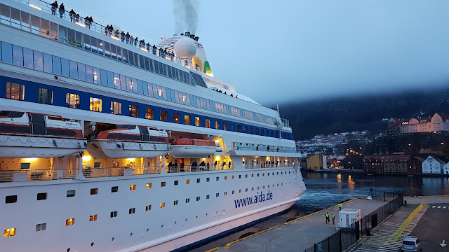 Cruise ship AIDAcara in Bergen, Norway; Ships in Bergen blog