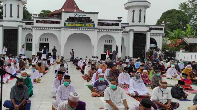 Masjid Besar Nurul Aman Kota Baru Gelar Shalat Idul Adha Dengan Protokol Kesehatan