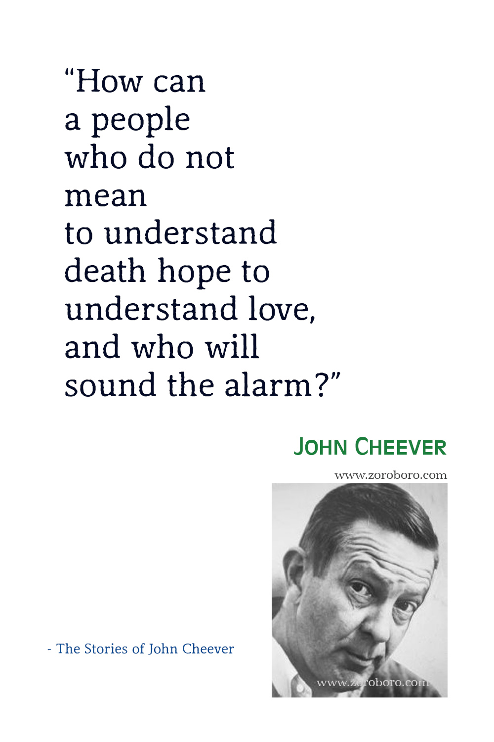 John Cheever Quotes, John Cheever The Stories of John Cheever, John Cheever The Swimmer, John Cheever Short Stories, John Cheever.