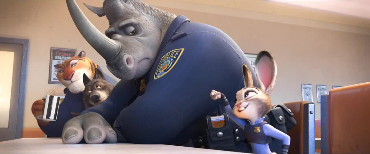 Judy Hops offers her officers a fist bump