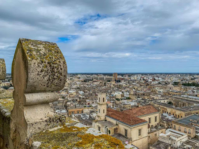 The historic centre of Lecce, its churches and the sea