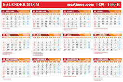 Download Gratis Kalender 2018 VEKTOR Lengkap tanggal Hijriyah dan Jawa