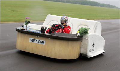 Speeding sofa breaks record