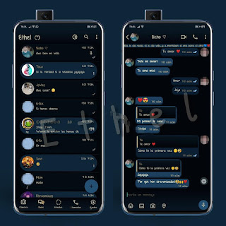 Elegant Navy Dark Theme For YOWhatsApp & Mn WhatsApp By Ethel