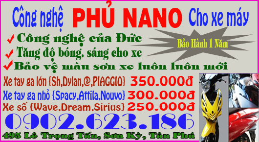 Đánh bóng - Phủ Nano xe máy cao cấp bảo vệ màu sơn