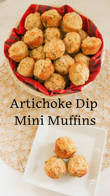 Food Lust People Love: Cheesy artichoke dip mini muffins are made with all of the wonderful ingredients of our favorite hot baked dip: artichokes, of course, along with Parmesan cheese, mayonnaise and green chiles.