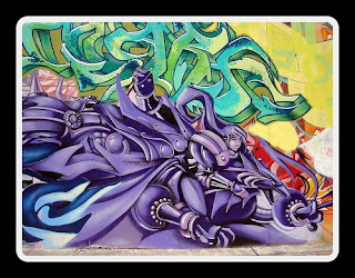 Cool Graffiti Mural Purple Style Design