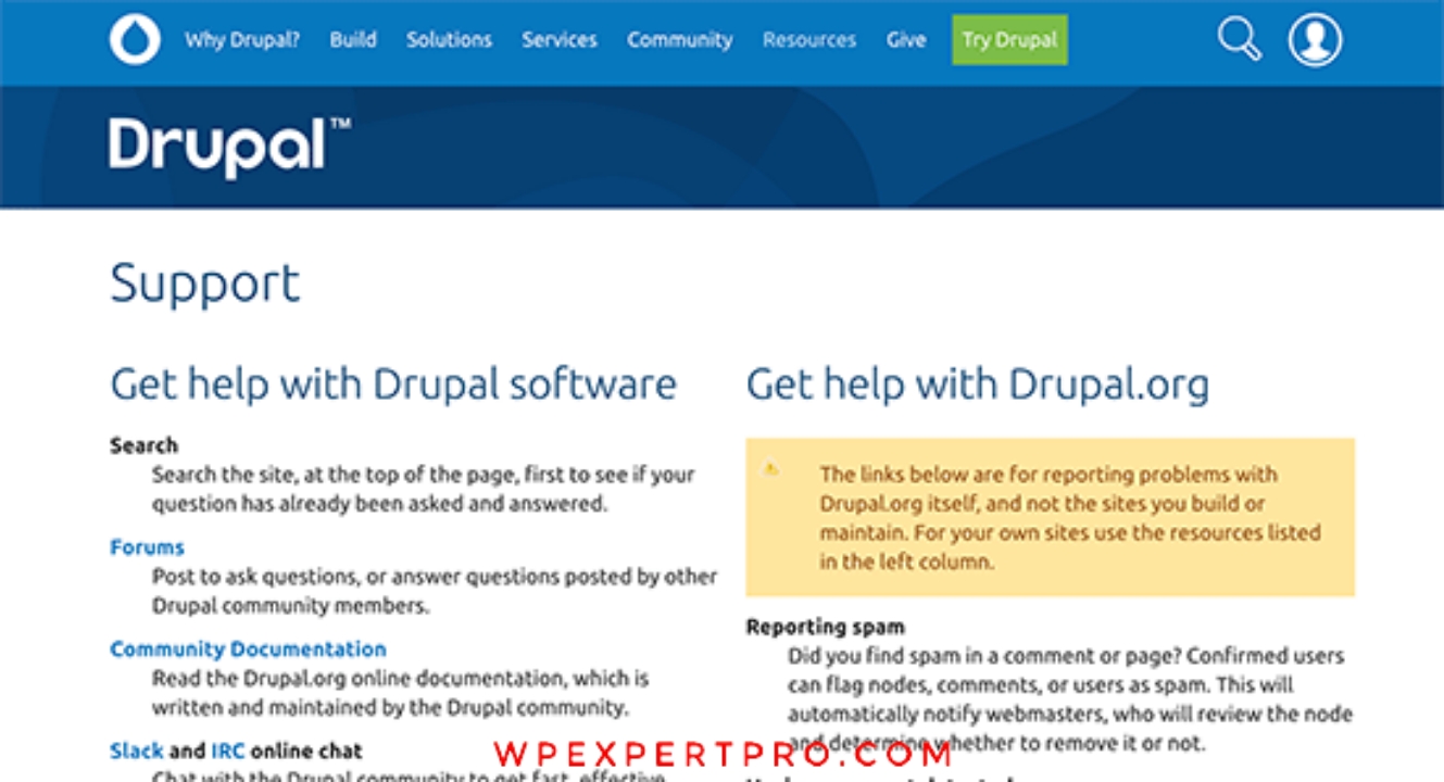 Support from the Drupal community