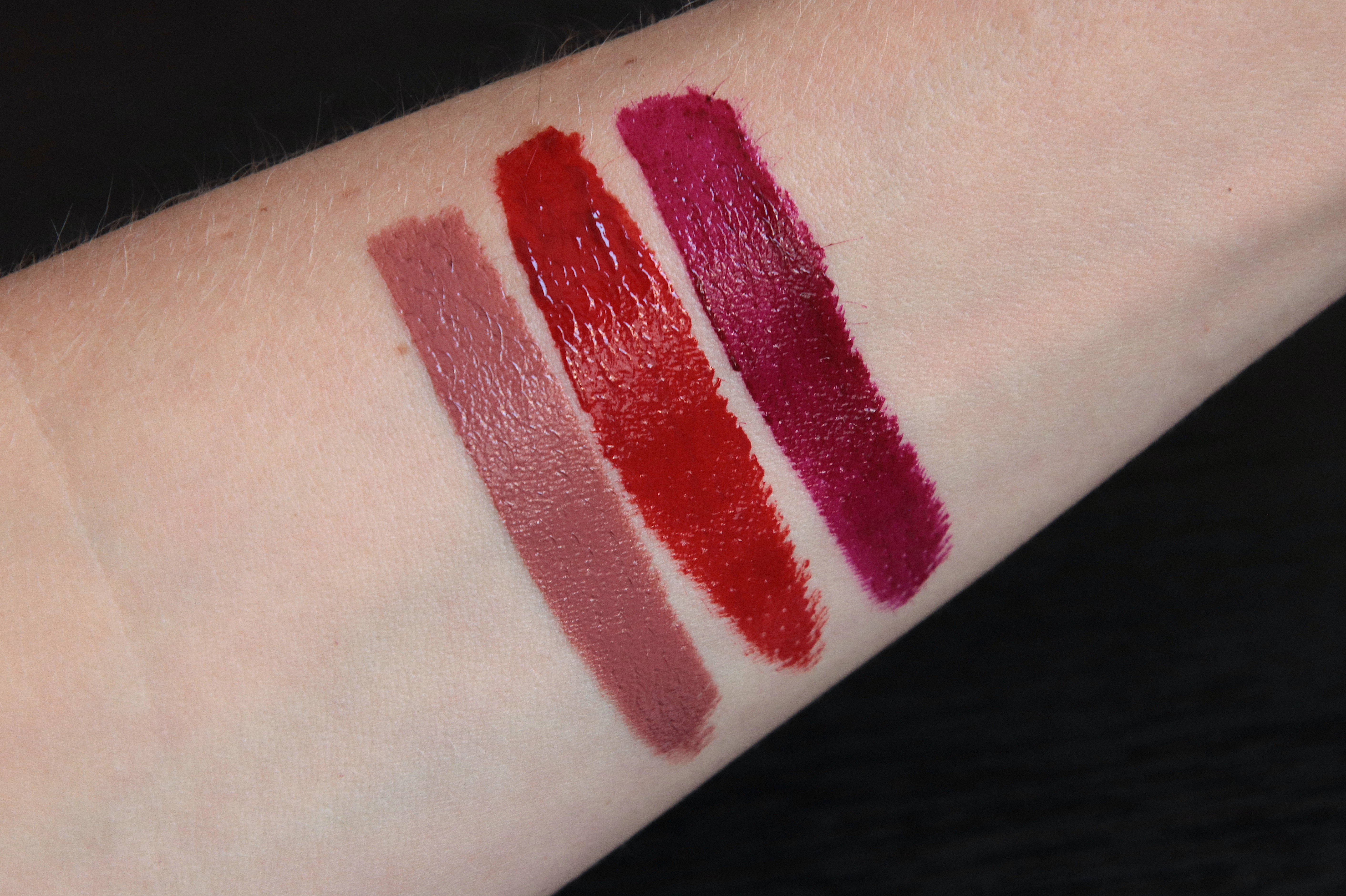 Ellis Faas Creamy Lip Color rouge à lèvres liquide L409 Pink Nude L 103 Bright Red L 104 Deep Fuchsia swatch