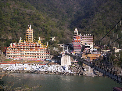 Rishikesh view across bridge - Ram Jhula and Laxman Juhla