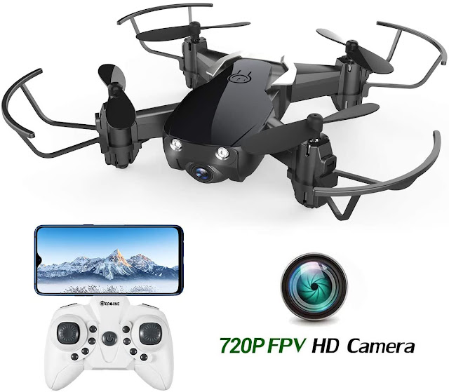 Drone with 720P HD Camera, Voice Control, Wide-Angle Live Video RC10 Quadcopter