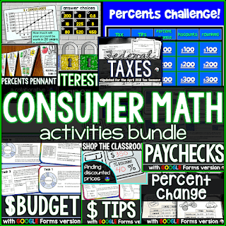 Consumer Math Activities Bundle