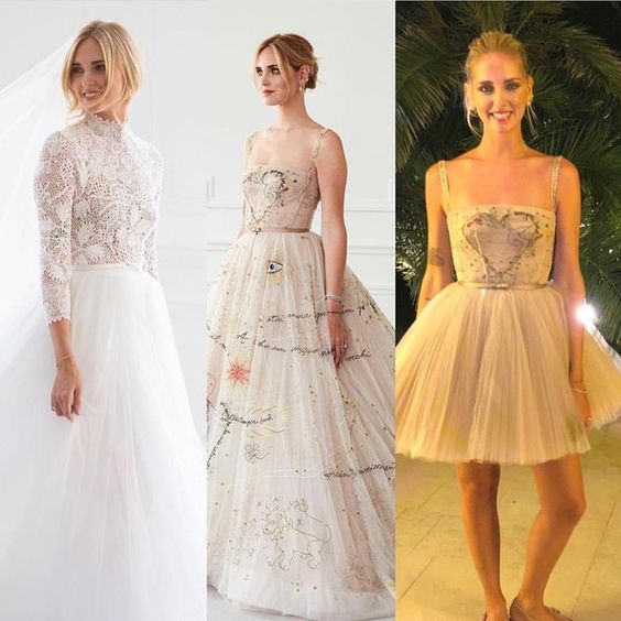 Os três vestidos de noivas Dior da Chiara