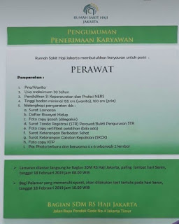 Karir lowongan perawat rs haji jakarta timur 2020