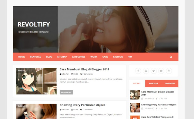 Revoltify Responsive Kişisel Blogger Moda Teması