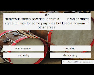 Numerous states seceded to form a ___ in which states agree to unite for some purposes but keep autonomy in other areas. Answer choices include: confederation, republic, oligarchy, democracy