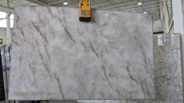 Cristallo White Quartzite Slabs High Quality