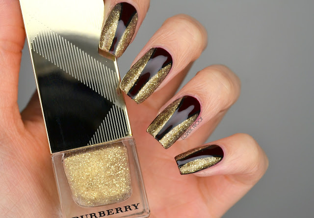 Burberry Gold Shimmer Nail Art Review