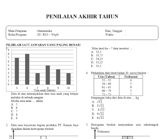 Soal Pat Matematika Wajib Kelas 11 Dan Jawabannya Panduandapodik Id