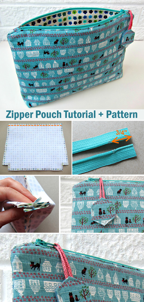 Flat Bottom Zippy Pouch. Tutorial + Pattern