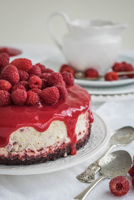 cheesecake de oreo y frambuesas