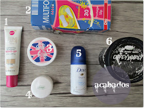 Productos Acabados: Bell, The Body Shop, Lush y Dove