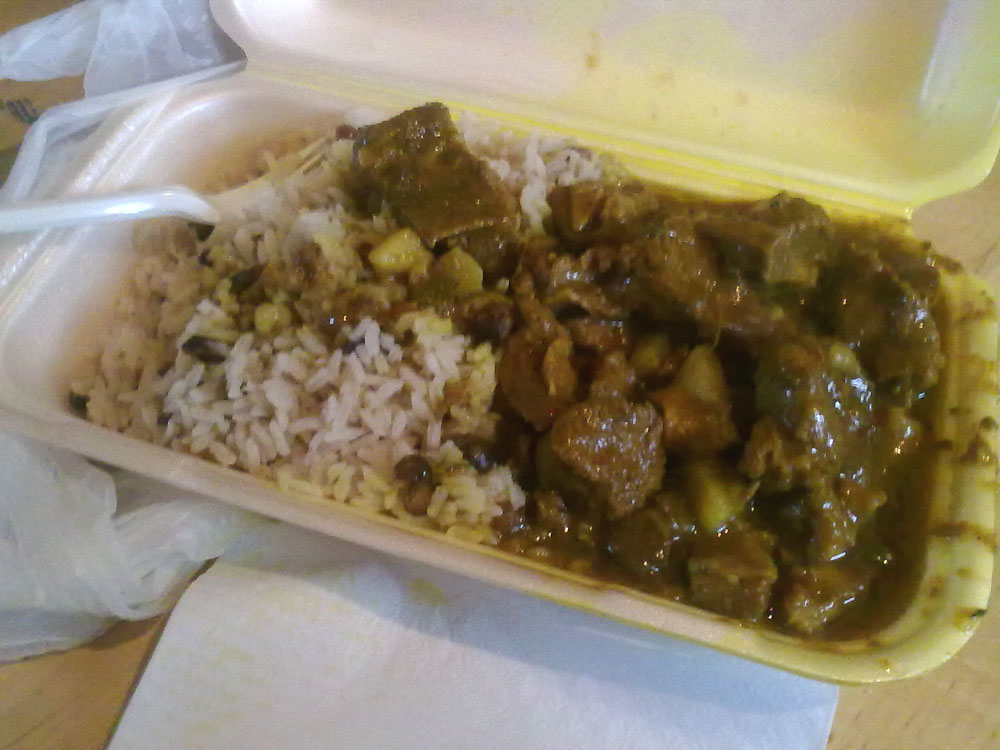 Curry Goat Rice & Peas