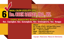 Card Design: Kartu Nama Caleg Gerindra Bpk Obrik